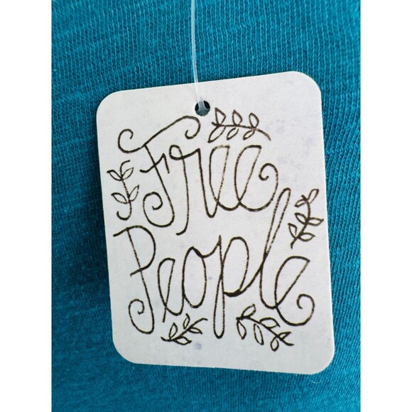 Free People Wm M Take Me Away Twofer Blue Embroidered Lace Long Sleeve NEW W/TAG - Picture 7 of 8